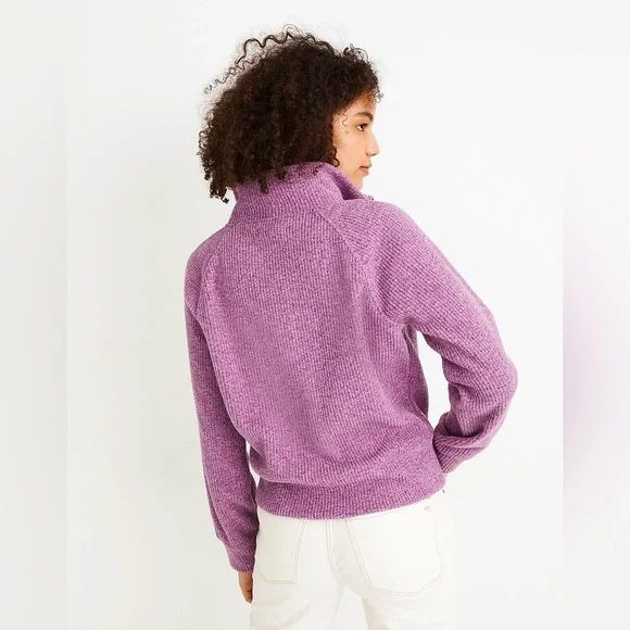 Madewell Fleece Half-Zip Popover Top Small - Picture 3 of 8